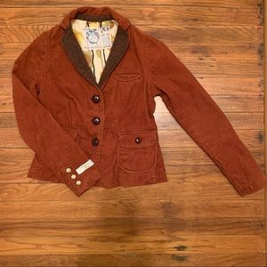 Anthropologie Burnt Orange Corduroy Jacket-XS